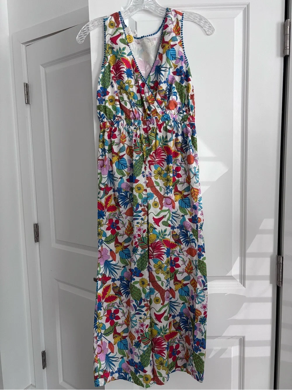 Mini Boden Girls Multicolor Floral Jungle Animal Wide Leg Jumpsuit 11-12Y